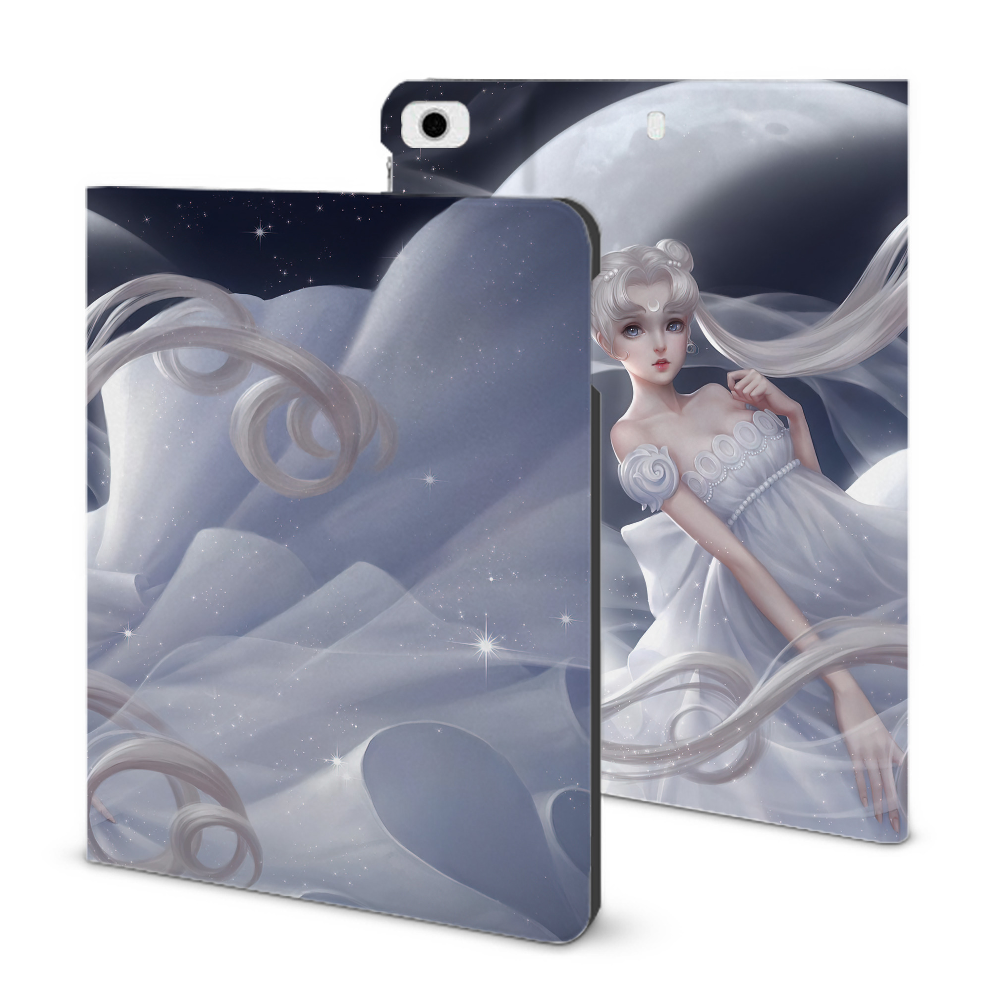 （画像用） 美少女戦士セーラームーン Sailor Moon IPad ケース ブック型 PUレザー TPU 耐衝撃 軽量 薄型 ペン収納なし 全面保護 IPad 各モデル対応